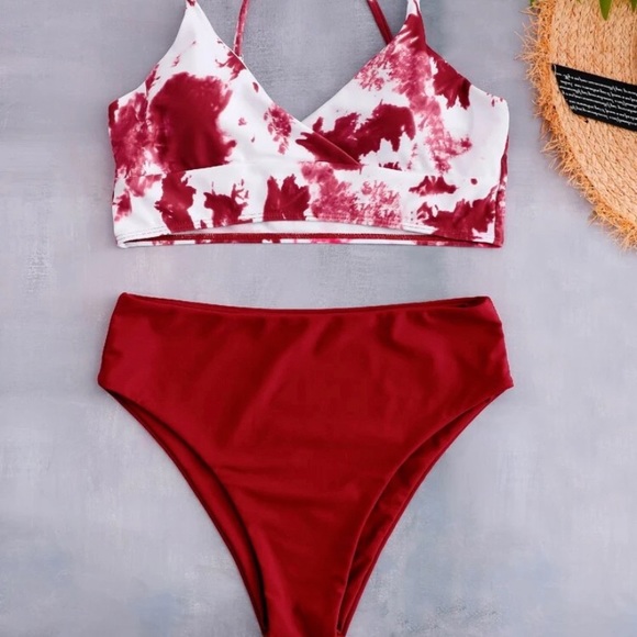 High Waisted Tie Dye Bikini Swimsuit - Picture 3 of 5